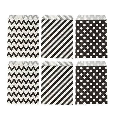 120Pcs 3 Patterns Kraft Paper Bags