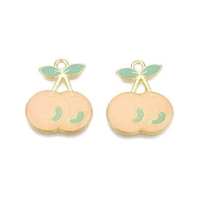 Light Gold Plated Alloy Enamel Pendants