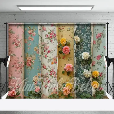 Broken Wallpaper Flowers Decoration Outdoor Backdrop - Aperturee