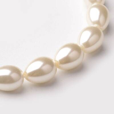 Eco-Friendly Glass Pearl Teardrop Beads Strands