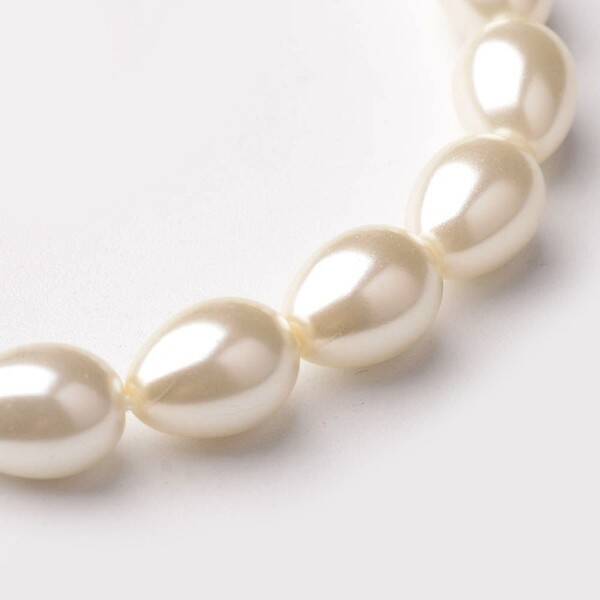 Eco-Friendly Glass Pearl Teardrop Beads Strands