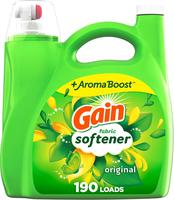 Gain Fabric Softener, Original Scent, 140 fl oz, 190 Loads, HE Compatible, Packaging may vary
