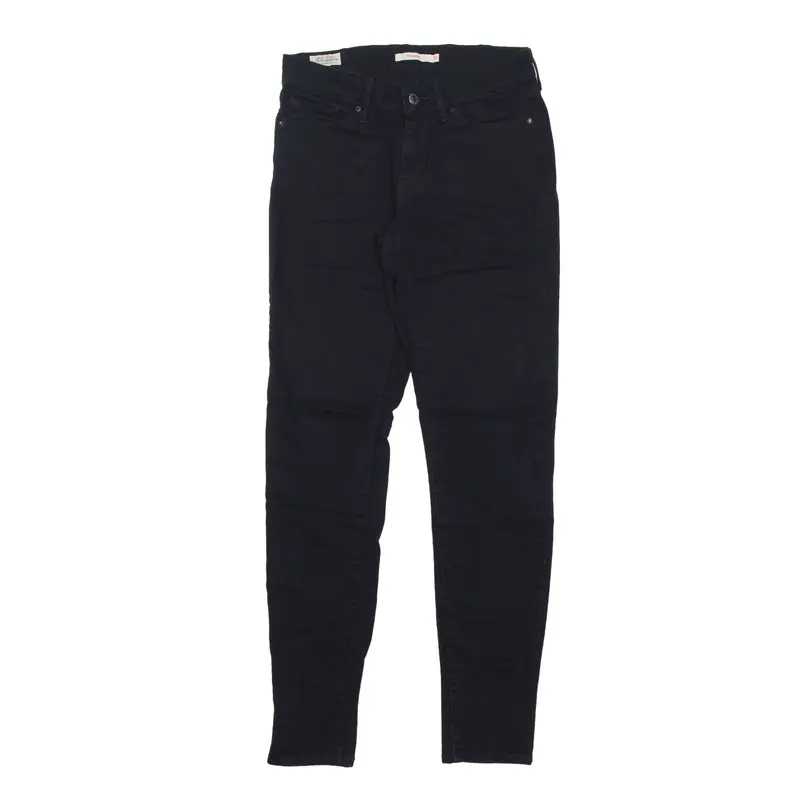 LEVI'S Big E 711 Jeans Black Denim Slim Skinny Womens W27 L30