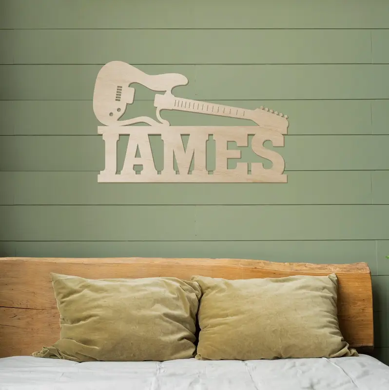 Guitar Name Wood Sign