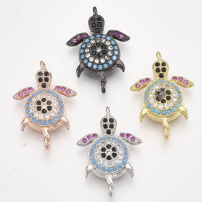 Brass Micro Pave Cubic Zirconia Links