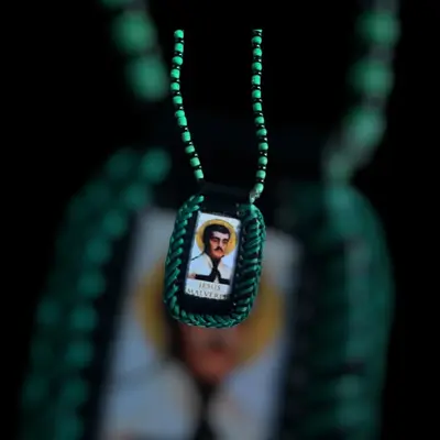 Brand New Religious Malverde Rosary with Colorful Beads - Perfect for Prayer