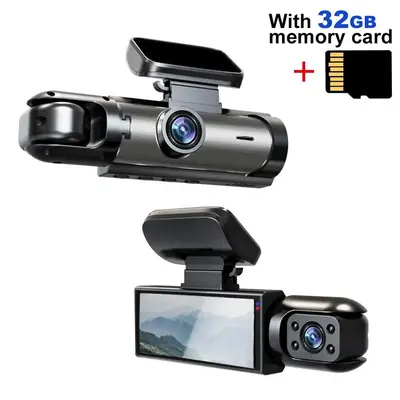 HD 1080P Car Dash Camera with 3.16 Inch IPS Screen, Front & Interior Dual-Lens Traffic recorder with Night Vision, Car Dashbo...