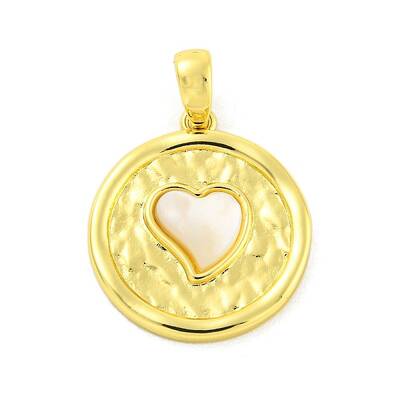 Brass Pave Shell Pendants