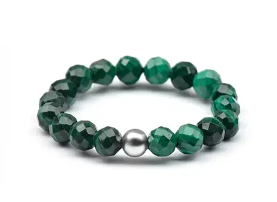 Agato Green Malachite Mineral Ring POL-R07 - Circuit: 49 mm