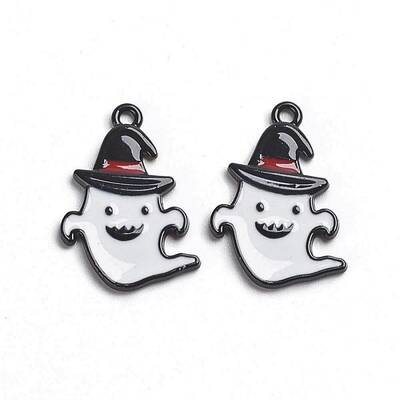 Gunmetal Plated Alloy Enamel Pendants
