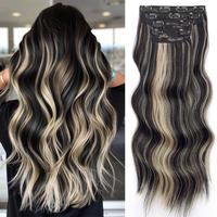 Vigorous Beauty 4/5/6/7 PCS Clip in Hair Extensions Long Wavy Synthetic Hairpieces for Women and Girls, Easy to Install for D...