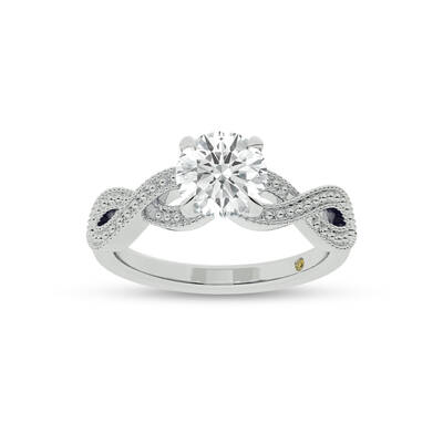 York Infinity Shank Round Lab Grown Diamond Engagement Ring | 14K White Gold 2 CT. TW.