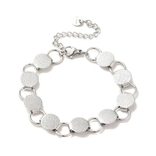 Non-Tarnish 304 Stainless Steel Flat Round Link Chain Bracelet