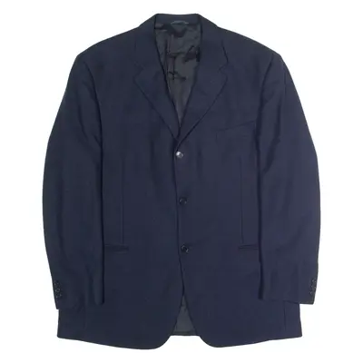 CERRUTI Mens Blazer Jacket Blue Wool Herringbone XL