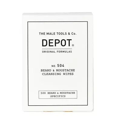 Set, Depot, 500 Specifics for Beard and Moustache No. 504, Beard and Moustache Cleansing Wipes, 12 Pieces