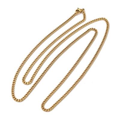 Ion Plating(IP) 304 Stainless Steel Curb Chain Necklaces