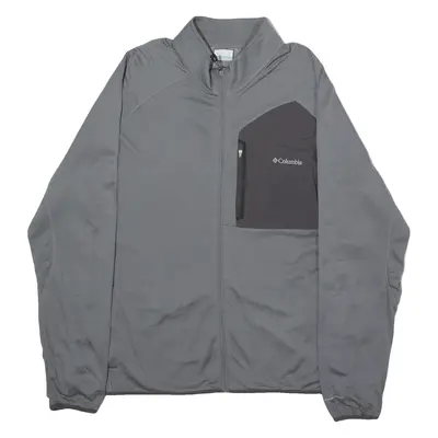 COLUMBIA Mens Track Jacket Grey Colourblock 2XL