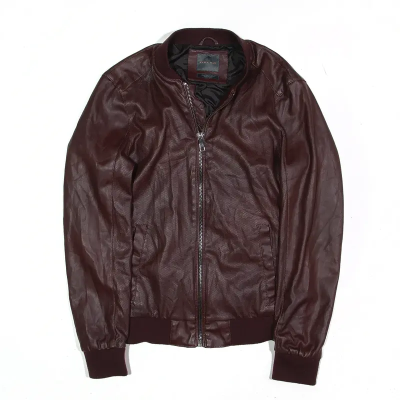 ZARA MAN Bomber Jacket Maroon Mens M