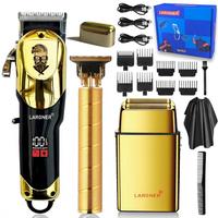 Professional Electric Hair Clipper Set, 1 Set LCD Display Electric Hair Trimmer with Accessories, Hair Shaving Tool for Barbe...