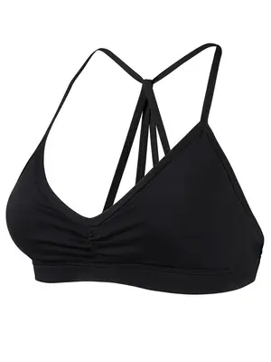 Women's Plain Ruched Padded Wireless Sports Bra, Solid Breathable Comfortable Bra, Women's Sport & Outdoor Clothing for Indoo...