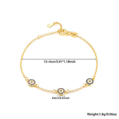 S925 Silver Devil Eye Bracelet with Full Diamond Eyes Series
