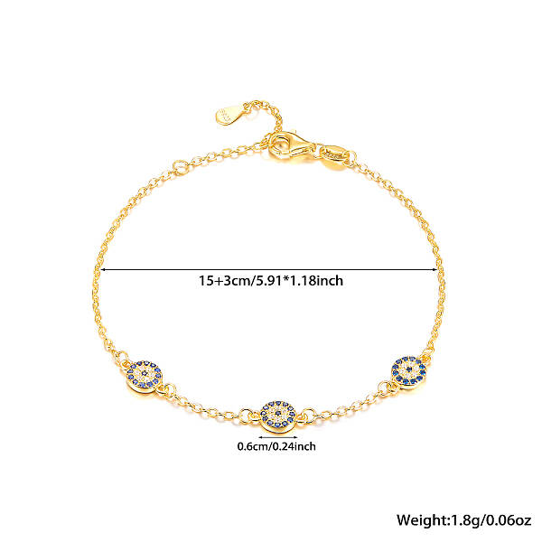 S925 Silver Devil Eye Bracelet with Full Diamond Eyes Series