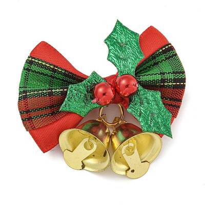 Cloth & Iron Christmas Bowknot Bell Hanging Ornaments