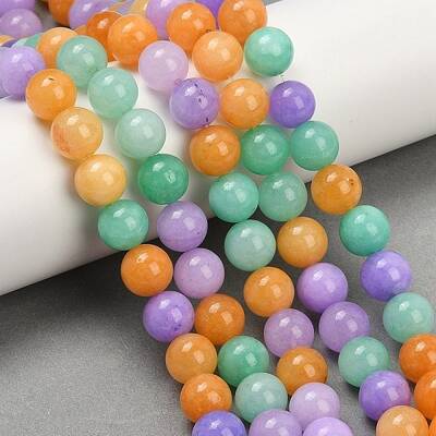 Natural Dyed White Jade Beads Strands