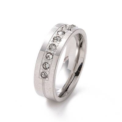Crystal Rhinestone Line Finger Ring