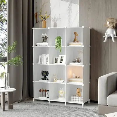 Cube Storage 12-Cube Book Shelf Storage Shelves Closet Organizer Shelf Cubes Organizer Bookcase