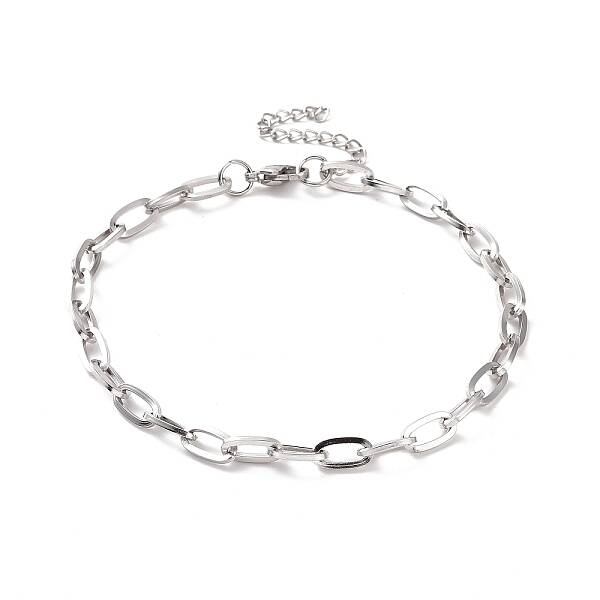 Non-Tarnish 304 Stainless Steel Cable Chain Bracelet for Men Women