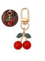 Cute Red Cherry Design Bag Charm, Fashionable Creative Bag Decoration for Women & Girls, Trendy All-match & Exquisite Keychai...