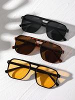 Vintage Simple Tinted Lens Sunglasses (3 Pairs), Outdoor Sports Sunglasses, Fashion Sunglasses for Men and Women, Travel Eye...