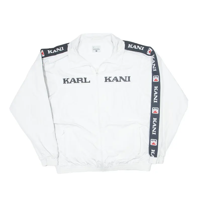 KARL KANI Mesh Lined Windbreaker Jacket Cream Mens XL