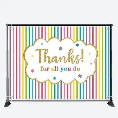Thanks Stripes Teacher Appreciation Week Backdrop - Aperturee