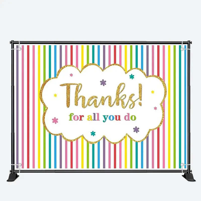 Thanks Stripes Teacher Appreciation Week Backdrop - Aperturee