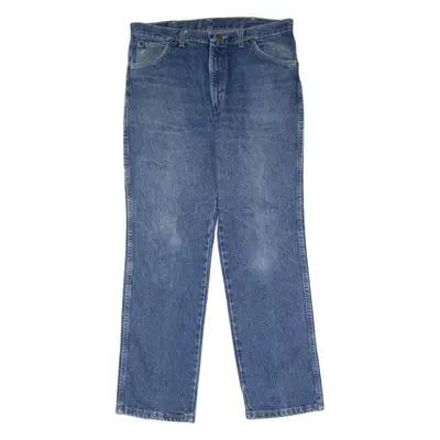 WRANGLER Mens Jeans Blue Regular Straight Stone Wash W34 L30