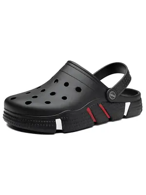 Men's Summer 2024 New Fashion Solid Color Platform Clogs, Casual Comfortable Breathable and Non-slip Slippers for Vacation, T...