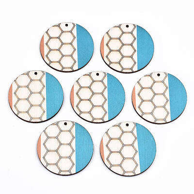 Printed Natural Poplar Wood Pendants