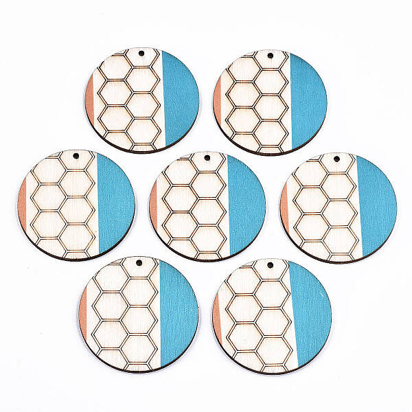 Printed Natural Poplar Wood Pendants