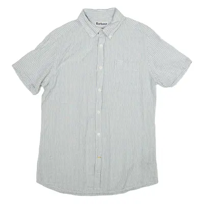 BARBOUR Tailored Fit Mens Shirt Blue Striped M