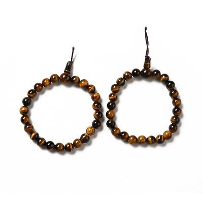 Natural Tiger Eye Gourd Beaded Stretch Bracelet for Women
