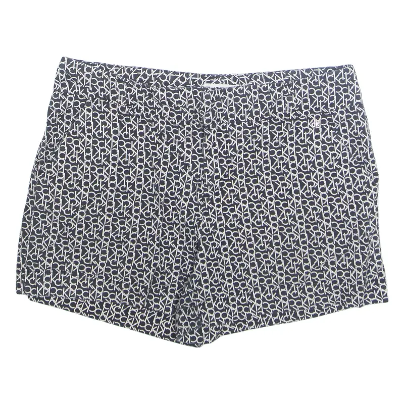 CALVIN KLEIN Womens Chino Shorts White Crazy Pattern XS W30