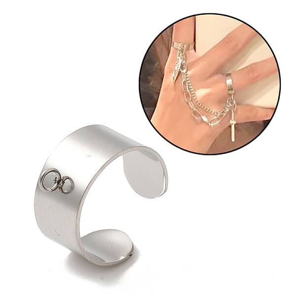Non-Tarnish 304 Stainless Steel Open Cuff Ring Components