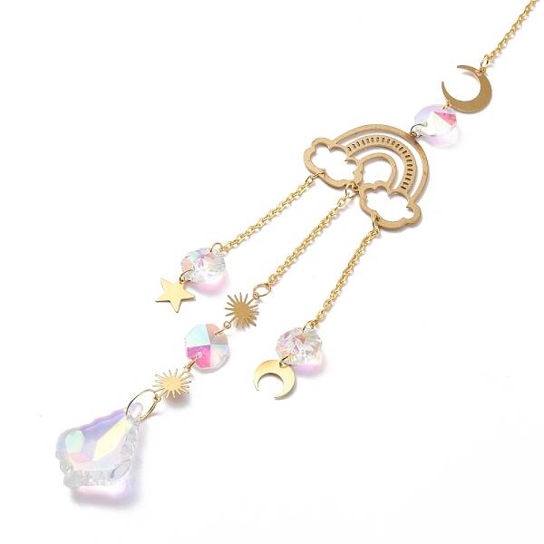 Faceted Glass Sun Catcher Pendant Decorations