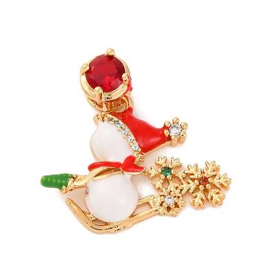Christmas Theme Brass Micro Pave Cubic Zirconia Pendants