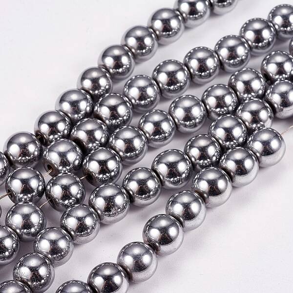 Electroplate Non-magnetic Synthetic Hematite Beads Strands