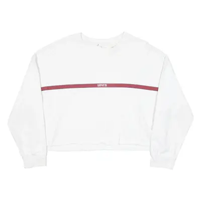 LEVI'S Cropped Womens Sweatshirt White Crew Neck XL