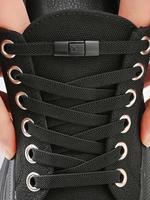 Simple Plain Color No Tie Shoelaces, Casual Versatile Elastic Shoes Laces, Shoes Accessories for Skate Shoes, Sneakers, Back ...