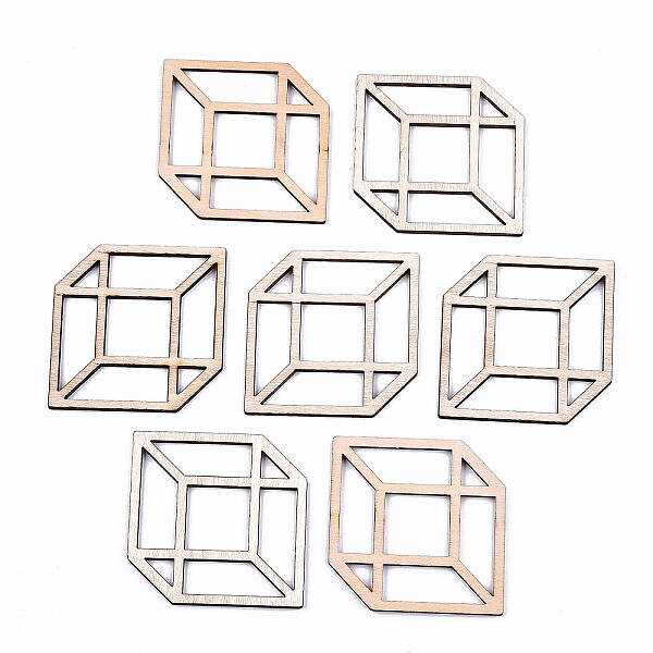 Unfinished Natural Poplar Wood Pendants